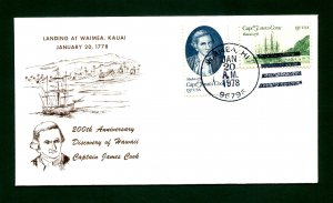 Sc. 1732-33 Captain Cook FDC - City of Waimea, Kauai 