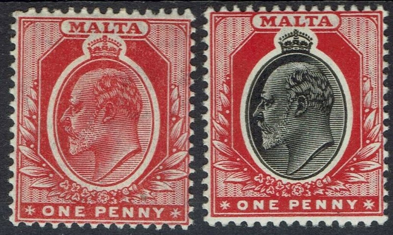 MALTA 1904 KEVII BOTH 1D WMK MULTI CROWN CA