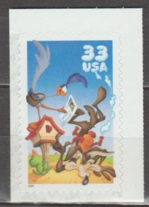 #3391a, Single (margin Top & R.). Wile E Coyote & Road Runner MNH, '.33 cent'