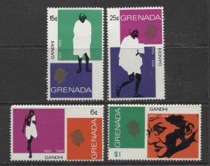 Grenada -Scott 337-40- Mahatma Gandhi Issue -1969 -MVLH -Set of 4 Stamps