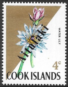 Aitutaki Scott 40 MNH 4c Cook Island Overprinted Flower Issue of 1972