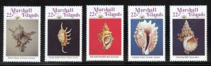 Marshall Islands 119-23 MNH , Seashells Set from 1986.