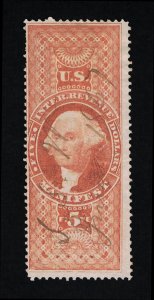 EXCELLENT GENUINE SCOTT R90c F-VF 1862-71 RED 1ST ISSUE REVENUE MANIFEST #18324