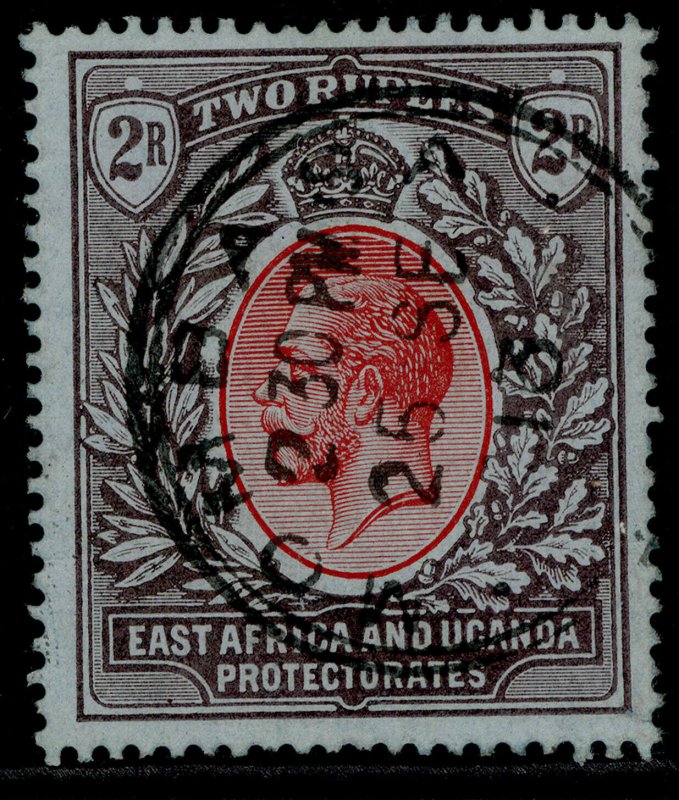 EAST AFRICA and UGANDA GV SG54, 2r red & black/blue, FINE USED. Cat £48. 