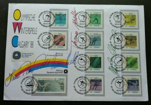 Canada Olympic 1988 Sport Games (FDC) *signed *different PMK *rare *see scan