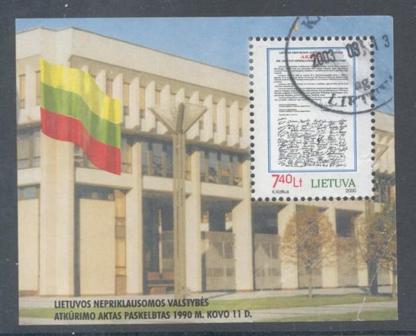 Lithuania Sc 662 2000 Independence stamp sheet used