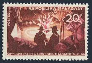 Malagasy 356 two stamps, MNH. Mi 521. Boy Scouts of Madagascar, 40th Ann. 1964.