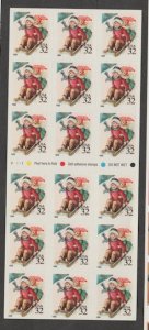 U.S. Scott Scott #3013a Sledding - Christmas Stamp - Mint NH Booklet Pane