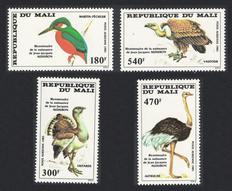 Mali Birds Birth Bicentenary of John J Audubon ornithologist 4v SG#1073-1076