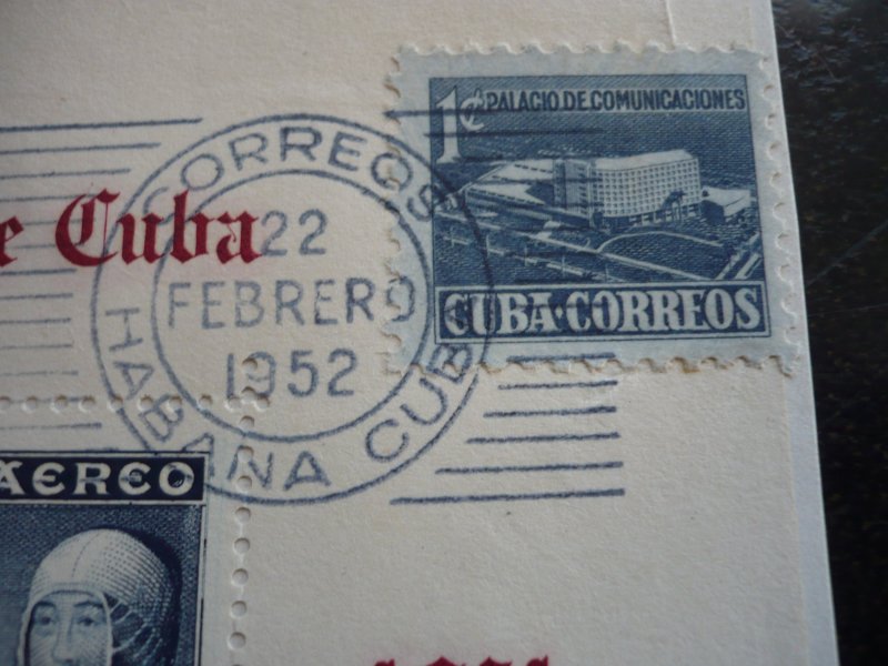 Stamps  - Cuba - Scott# C50a - Used Souvenir Sheet of 2 Stamps - First Day Cover