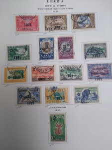 collection on pages Liberia postage dues, officials, registration PS: CV $215