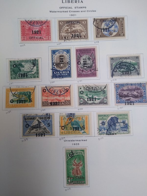 collection on pages Liberia postage dues, officials, registration PS: CV $215