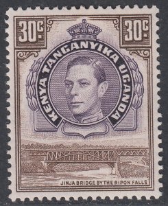 1942 KUT KGVI 30c DULL PURPLE & BROWN PERF 13¼ x 13¾ (SG# 142) MH VF