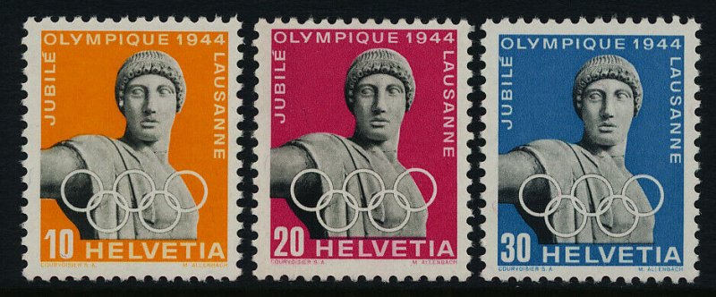 Switzerland 290-2 MNH Apollo Statue, Olympic Jubilee