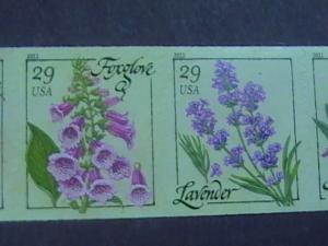 U.S.# 4513-4517-MINT/NEVER HINGED- COIL STRIP OF 5--FLOWER/HERBS --2011