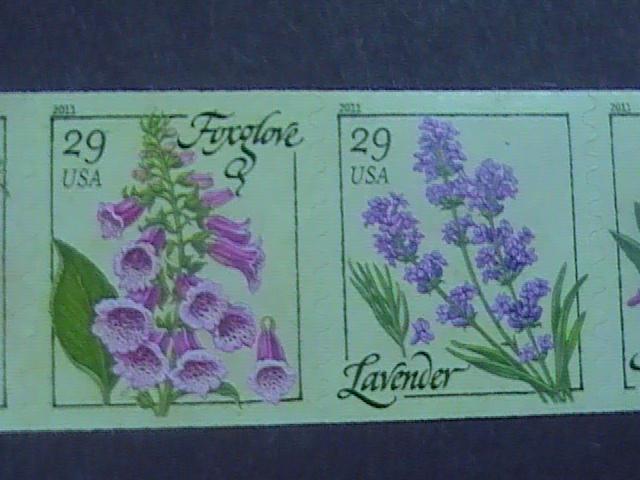 U.S.# 4513-4517-MINT/NEVER HINGED- COIL STRIP OF 5--FLOWER/HERBS --2011