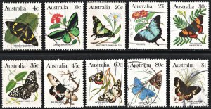 Australia SC#872-880 4¢-$1 Butterflies (1983) Used