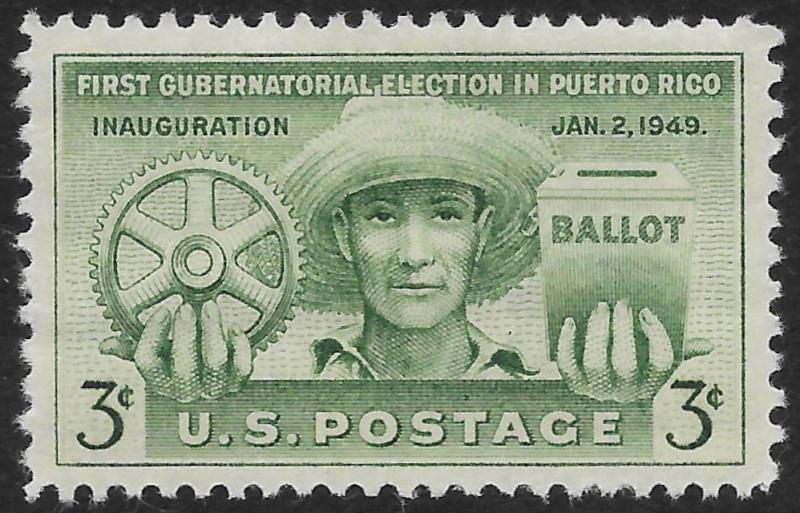 Scott 983   3¢ Puerto Rico Election Single, MNH