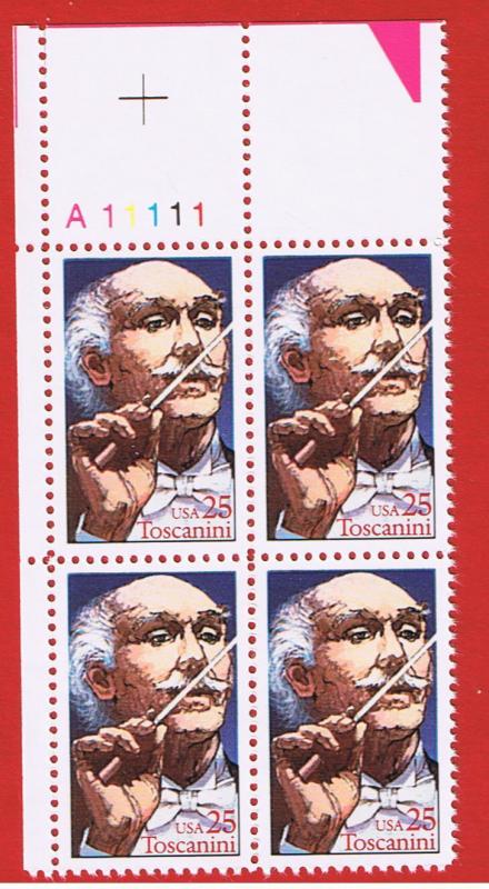 #2411 MNH OG  plate block of 4 Toscanini @ Face Value