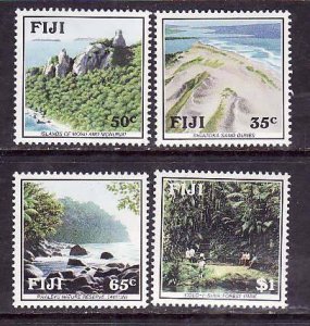 Fiji-Sc#637-40- id9-unused NH set-Scenic Views-1991-