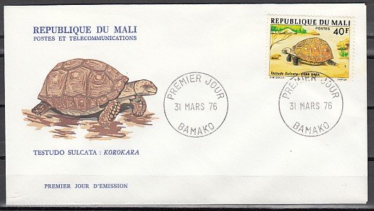 Mali, Scott cat. 252 only. Tortoise value. First day cover. ^