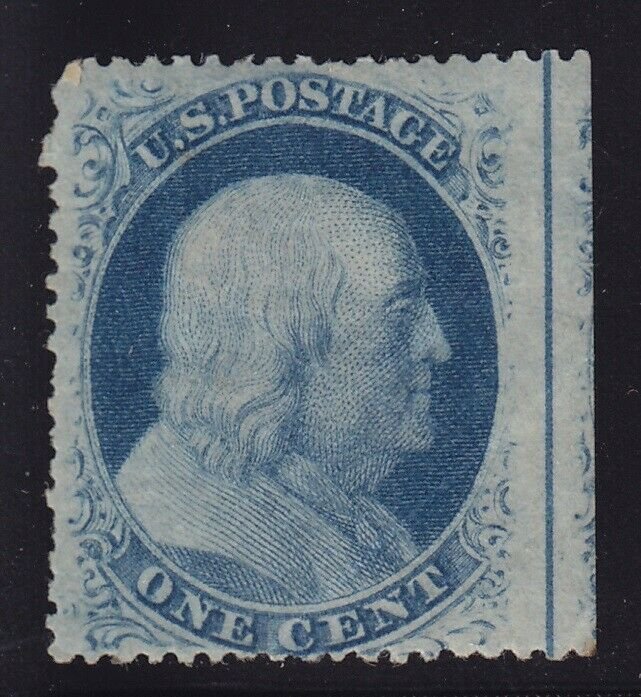 24 margin straddle VF OG previously hinged with nice color cv $ 150 ! see pic !