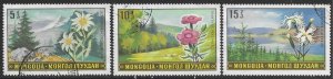 Mongolia #549-551 used set Flowers. 1969.