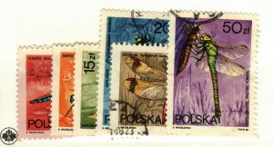 Poland #2841-46 used Dragonflies