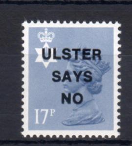 17p NORTHERN IRELAND REGIONAL UNMOUNTED MINT + 'ULSTER SAYS NO' OVERPRINT