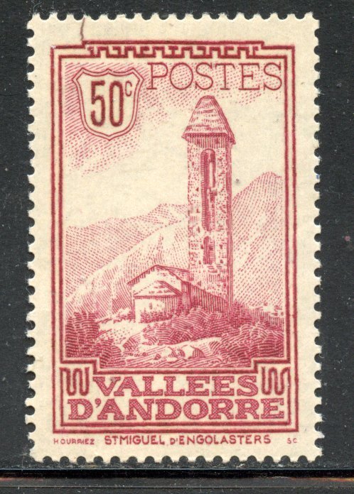 Andorra,  French # 37 Mint Hinge. CV $ 13.50