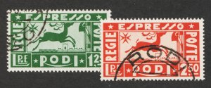 1936 Italy - Aegean Islands - Rhodes Rodi Sc# E1-2 Special Delivery. Used Cv$13