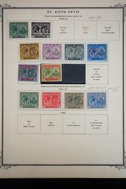 St Kitts 1920 to 1970 Stamp Collection