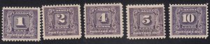 Canada - 1930-32 - SC J6-10 - LH - Complete set