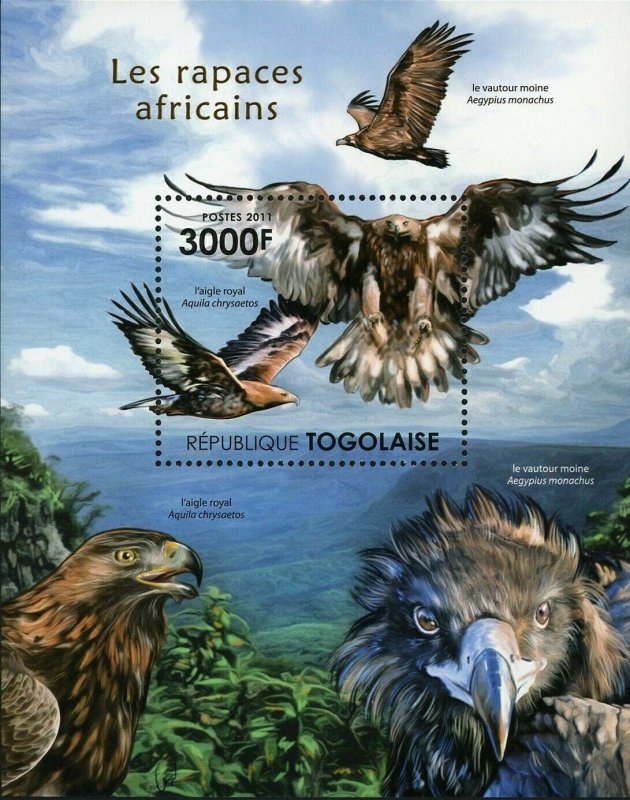Birds of Prey of Africa stamp Royal Eagle Aquila Chrysaetos S/S MNH #4126/ Bl.63