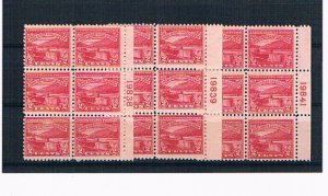 3 Different Plate Numbers on Scott #681 Ohio River Canalization  Blocks of 6 MNH