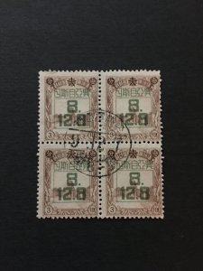 China stamp BLOCK, watermark, manchukuo, Genuine, RARE overprint, List 1077