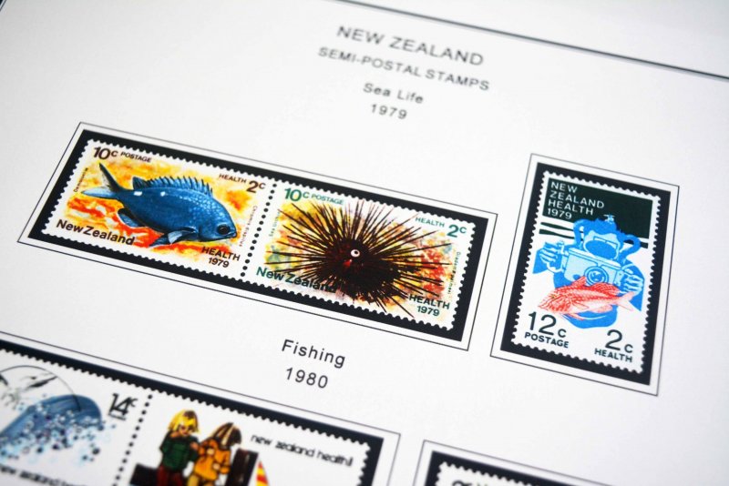 COLOR PRINTED NEW ZEALAND 1967-1989 STAMP ALBUM PAGES (93 illustrated pages)