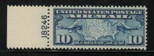 1926 Sc C7 AIRMAIL 10c blue MNH plate number single Hebert CV $14 (13