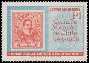 CHILE STAMP YEAR 1968. SCOTT # C289. MINT