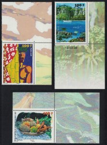 Fr. Polynesia Polynesian Artists 3v Small Corners 2008 MNH SG#1077-1079