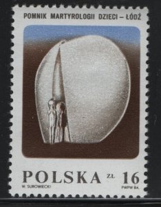 POLAND, 2638, MNH, 1984, BROKEN HEART MONUMENT, LODZ