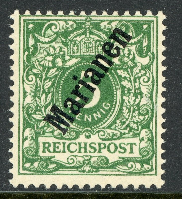 Mariana Islands 1900 Germany 5 pfennig Green  56° Scott #12 MNH F480