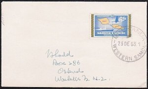 SAMOA 1963 cover to NZ - MULIFANUA cds.....................................B2570