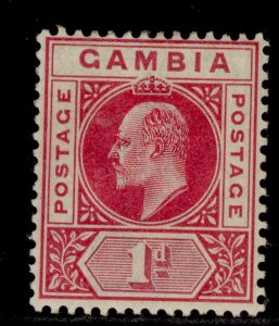 GAMBIA QV SG46, 1d carmine, M MINT. Cat £16.