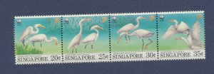 SINGAPORE  - Scott 670-673a - unused hinged - Egret Birds, 1989