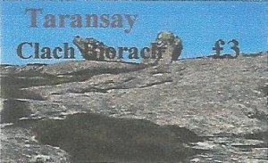 TARANSAY - 2014 -  Clach Biorach - Imperf Single Stamp - M N H - Private Issue