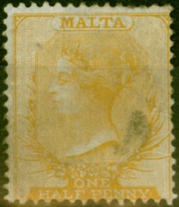 Malta 1875 1/2d Yellow Buff SG10 Ave MM 