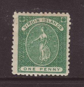 1866 Br Virgin Is 1d Deep Green Perf 12 Mounted Mint SG2