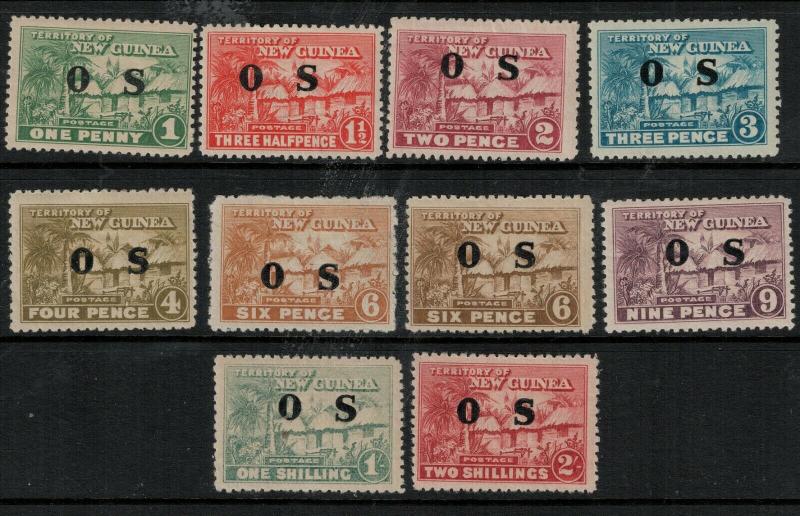 New Guinea 1925-1929 SC O1-O9,O6a Mint SCV $116.00 Set