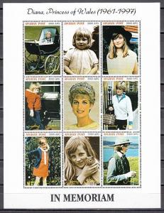 Afghanistan, 2004 Cinderella issue, Lady Diana Memorial sheet.